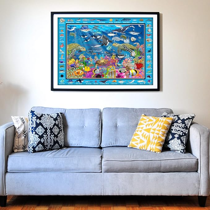 Think2Master Ocean Life Jigsaw Puzzle. Great for adiults and Seniors. Great Gift. Size:23.4” X 16.5”