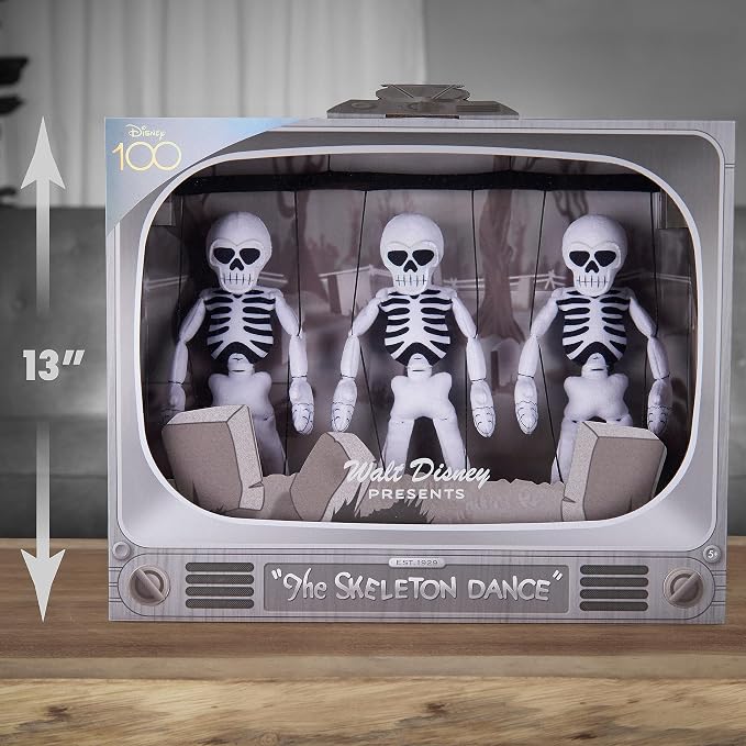Disney100 Years of Wonder Walt Disney Presents Silly Symphonies Skeleton Dance Collectible Plush Stuffed Doll, Kids Toys for Ages 5 Up, Amazon Exclusive by Just Play