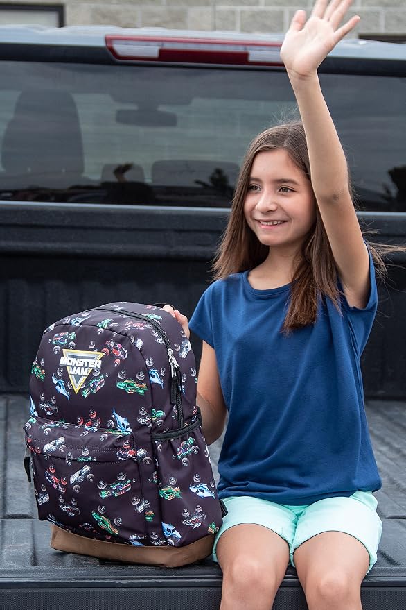 INTIMO Monster Jam Trucks Dragon Zombie Grave Digger Megalodon All Over Print Backpack (Pack of 2)