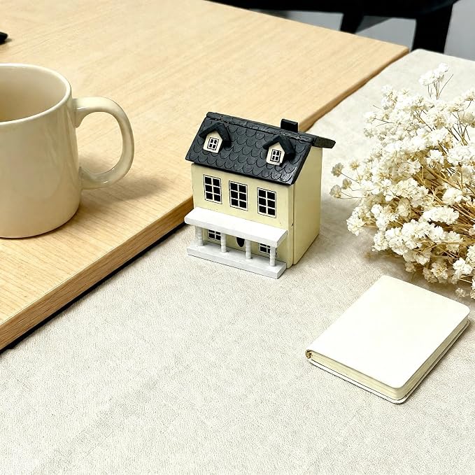 Miniature Villa Model Wooden Tiny House Compact Dollhouse Mini House Storage Decoration Ornament Accessory for Tabletop Display