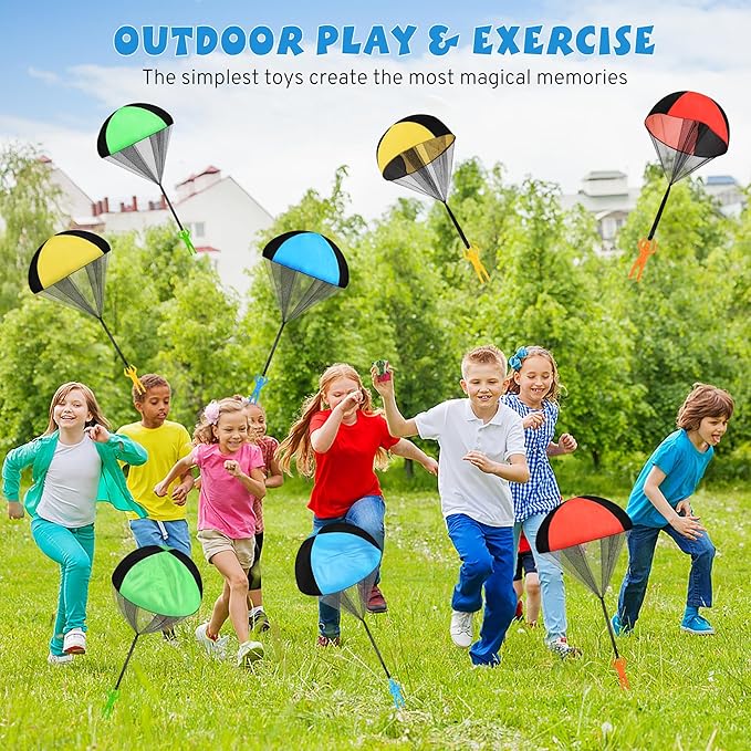 Parachute Toy for Kids, Outdoor Toys Flying Parachute Men, Inside & Outside Toys for or 3 4 5 6 7 8 9 10 11 12 Year Old, Christmas Stocking Stuffers for Kids Grandkids Ideal 2025 Unique Party Favors