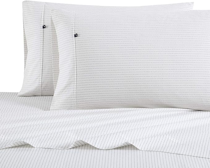 Nautica - Full Sheets, Cotton Percale Bedding Set, Casual Bedding Set (Buoy Line Grey, Full)