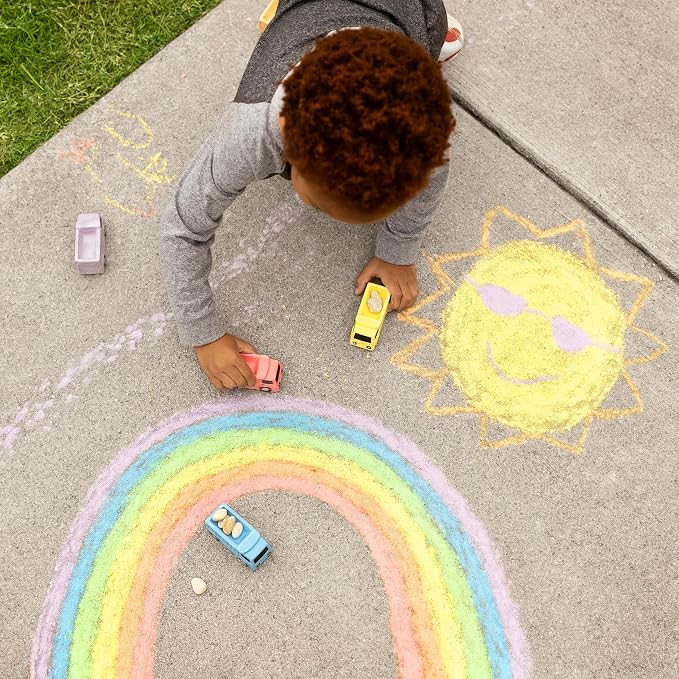 Dump Truck Sidewalk Chalk for Kids (14 Pack) – Construction Truck Chalk for Toddlers 1-3 – Outdoor Chalk Toy – Kids Chalk Sidewalk Set – Individually Wrapped Party Favors – Washable and Non-toxic