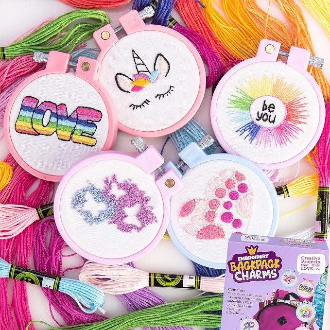 5 Stamped Embroidery kit With Embroidery Patterns. Embroidery Kit For Beginners, Needlepoint Kits For Beginners. Best Beginner Embroidery Kit For Kids Embroidery Starter Kit Cross Stitch Kits