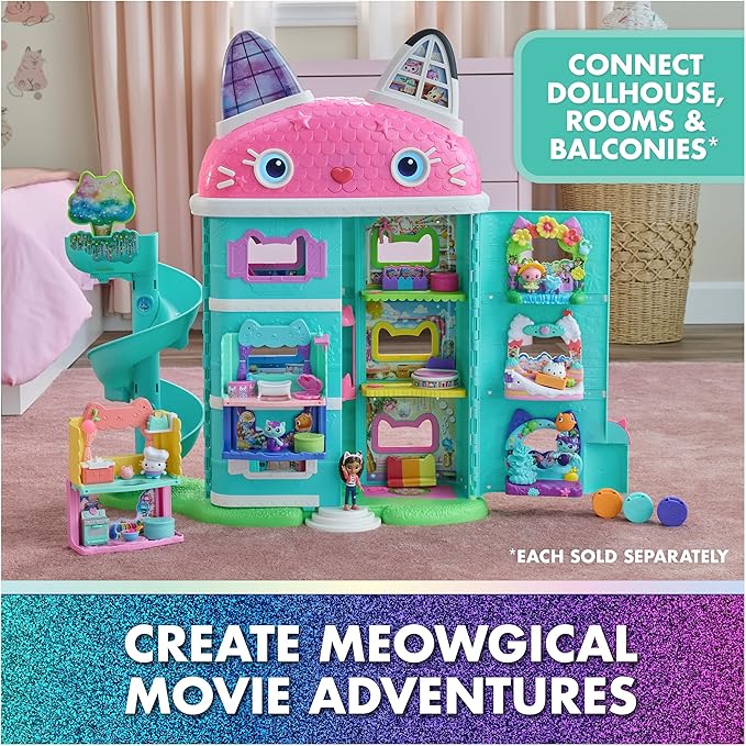 Gabby's Dollhouse: The Movie, Queen Kitty Fairy's Garden Balcony, with Toy Figure & Dollhouse Accessories, Kids Toys for Girls & Boys Ages 3 and Up