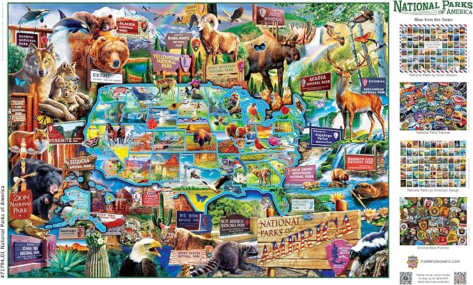 MasterPieces - 1000 Piece Jigsaw Puzzle, National Parks of America, Fun for Adults, Family, Kids 19.25"x26.75"