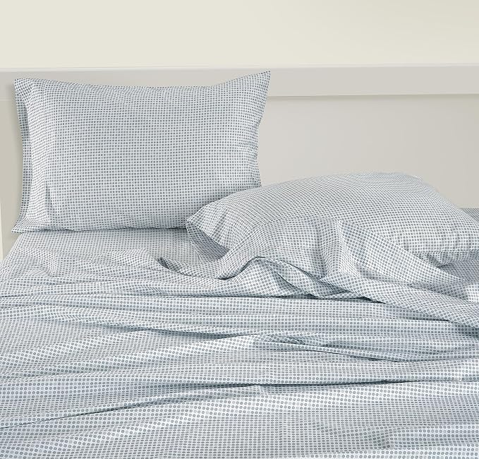 LANE LINEN Twin XL Bed Sheets 100% Organic Cotton 3pc Percale - Polka Dot | Twin XL Sheet Set, GOTS Certified Organic Cotton Percale - Best-Value Organic Cotton, Affordable Organic Luxury