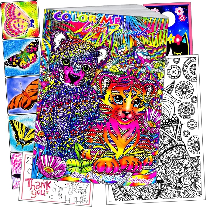 Bendon Lisa Frank Advanced Coloring Book Activity Set Includes Lisa Frank Coloring Book, Butterfly Stickers, and More