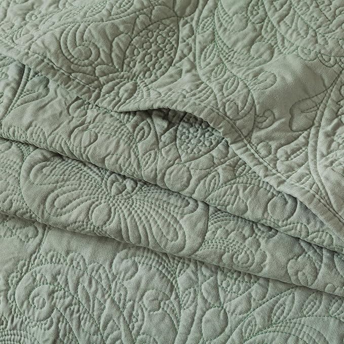 HoneiLife Quilt Sets King Size - 3 Piece Microfiber Quilt Set Lightweight Bedspreads Reversible Coverlets Rustic Bed Cover King Quilt Bedding Sets All Season Quilts