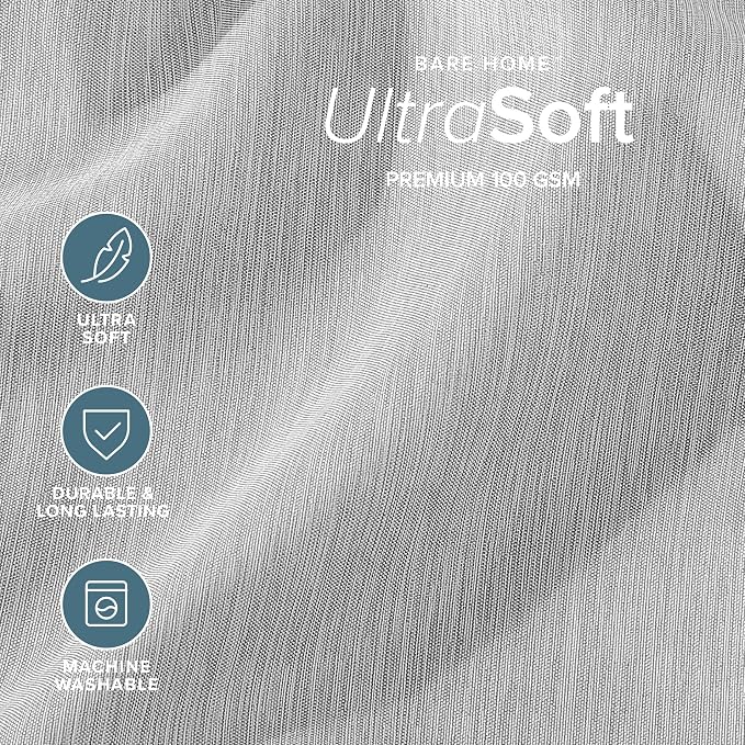 Bare Home Bed-in-A-Bag 7 Piece Comforter & Sheet Set - Queen - Goose Down Alternative - Ultra-Soft 1800 Premium Bedding Set - Cationic (Queen, Heathered Pewter)