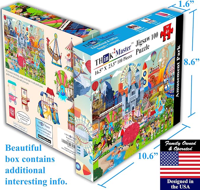 Think2Master Amusement Park Jigsaw Puzzle. Size:23.4” X 16.5”