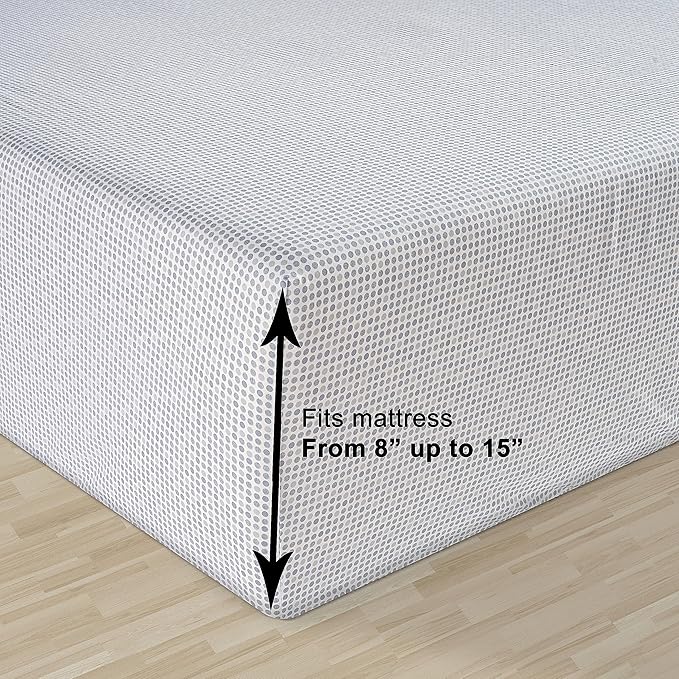 LANE LINEN Twin XL Bed Sheets 100% Organic Cotton 3pc Percale - Polka Dot | Twin XL Sheet Set, GOTS Certified Organic Cotton Percale - Best-Value Organic Cotton, Affordable Organic Luxury