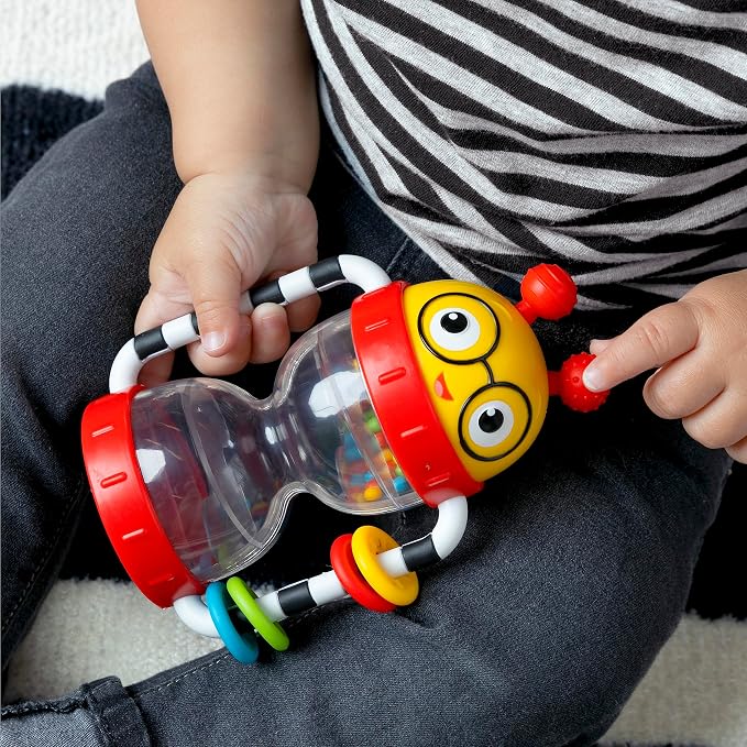 Baby Einstein Cal’s Sensory Shake-up Developmental Activity Rattle Toy, BPA Free, for Infants Ages 3 Months and up