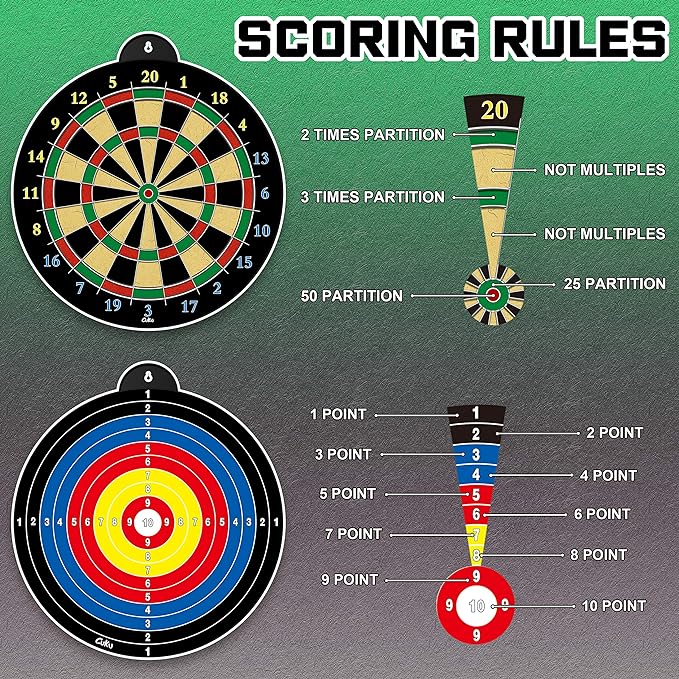 Dart Board - 12pcs Magnetic Darts - Excellent Indoor Game and Party Games - Gifts for 5 6 7 8 9 10 11 12 Year Old Boy Kids