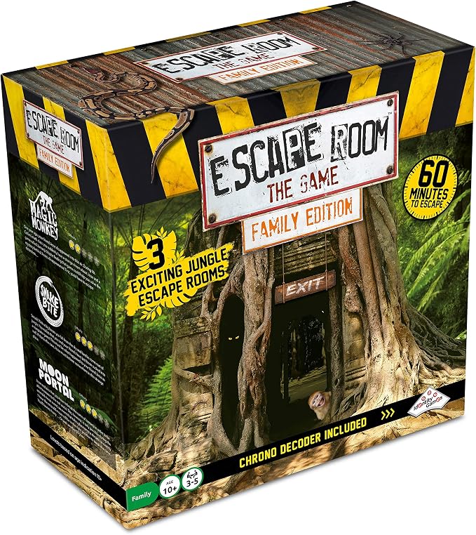 Escape Room The Game, Family Edition - with 3 Exciting Jungle Escape Rooms | Solve The Mystery Board Game for Family, Kids & Teens