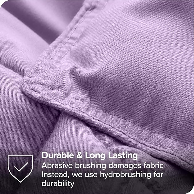 Bare Home Bed-in-A-Bag 5 Piece Comforter & Sheet Set - Twin XL - Goose Down Alternative - Ultra-Soft 1800 Premium Bed Set (Twin XL, Lavender/Lavender)