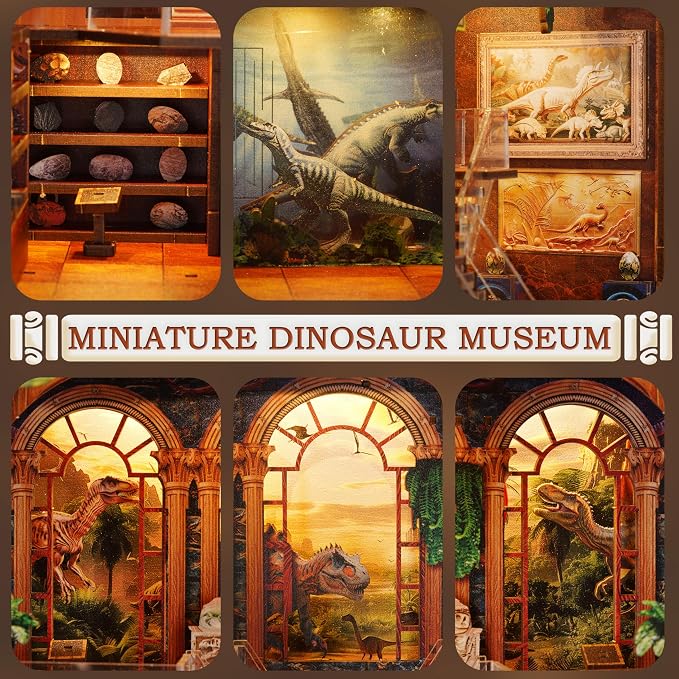 NookMaster Miniature Kit - DIY Miniature House Kit for Adults, Teens, Dollhouse Booknook Bookshelf Insert Decor with LED Light, 3D Wooden Puzzle Gifts for Family, Friends
