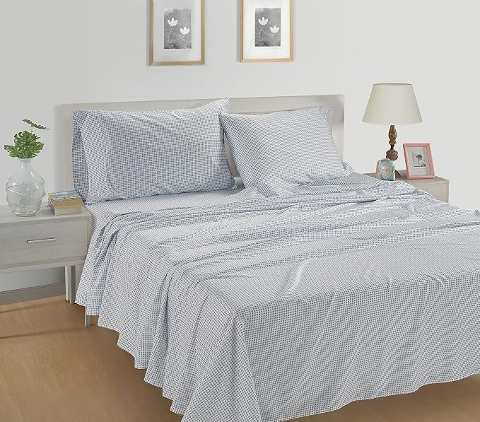 LANE LINEN Twin XL Bed Sheets 100% Organic Cotton 3pc Percale - Polka Dot | Twin XL Sheet Set, GOTS Certified Organic Cotton Percale - Best-Value Organic Cotton, Affordable Organic Luxury