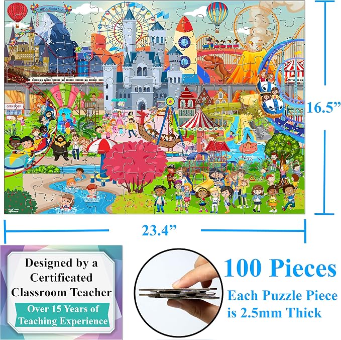 Think2Master Amusement Park Jigsaw Puzzle. Size:23.4” X 16.5”