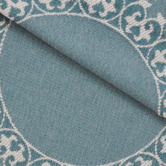 Superior Lyron Cotton Blend Bedspread Set, Includes 1 Tailored Bedspread and 1 Matching Pillow Sham, Lightweight Blanket, Bedding Decor, Jacquard Vintage Floral Mandala, Twin, Cerulean Blue